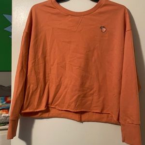 Orange crew neck sweatshirt long sleeve